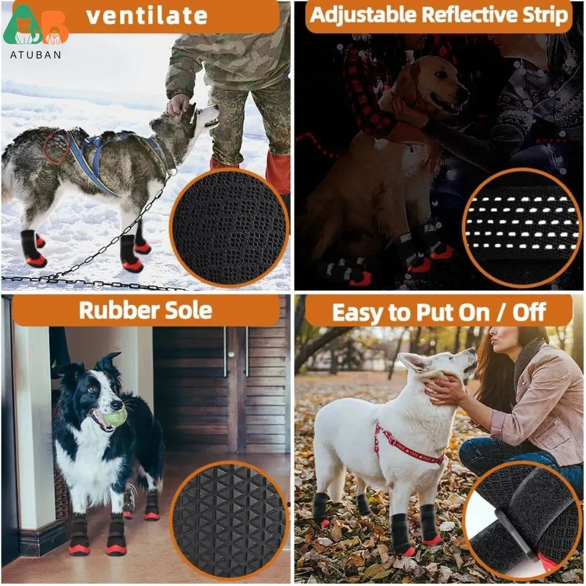 Zapatos impermeables y antideslizantes para perros - Para las 4 estaciones