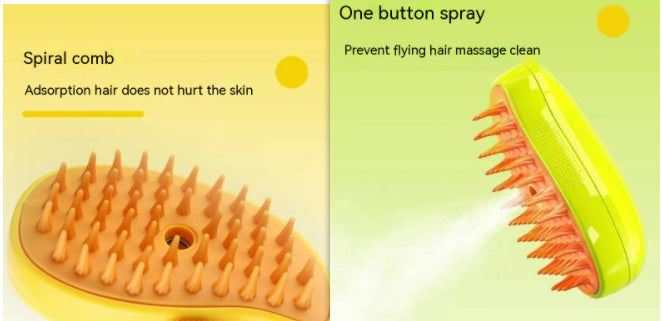 Brosse Électrique 3 en 1 pour Animaux | Jaune 1pc et Vert 1pc