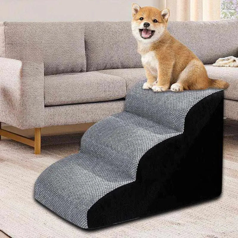 Escalier en mousse mémoire pour chiens & chats | marches lavables antidérapantes