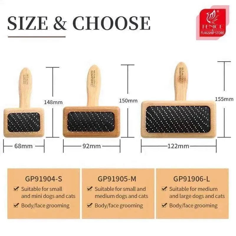 Fenice | Professional Massage Comb for Dogs & Cats - Gentle Detangling, Massage & Shedding Removal