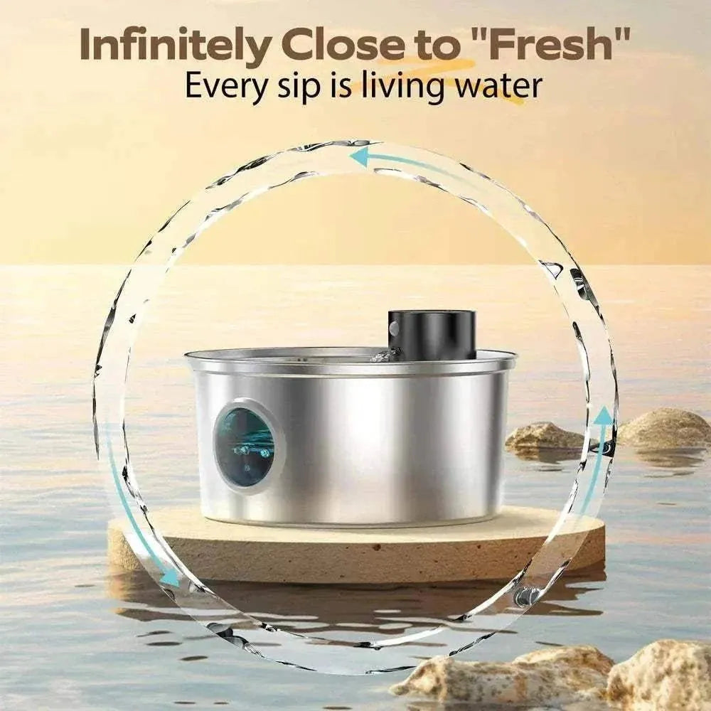 Fontaine à eau automatique en acier inoxydable pour chiens et chats | ZyFeeder 3,2 L