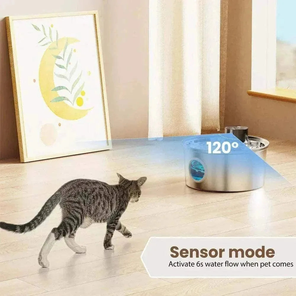 Fontaine à eau automatique en acier inoxydable pour chiens et chats | ZyFeeder 3,2 L