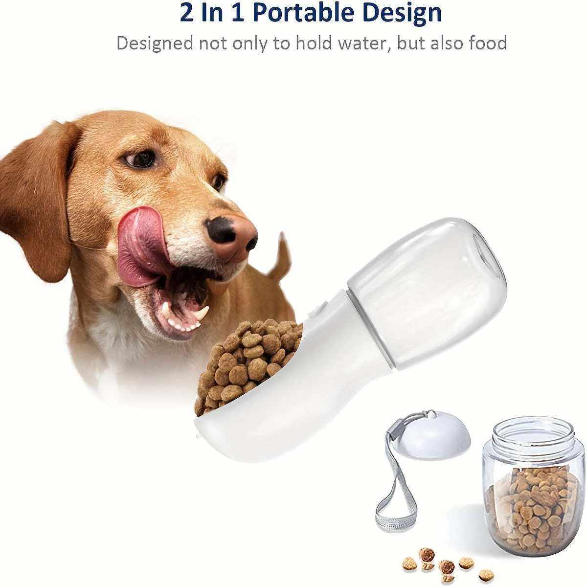 Gourde 2 en 1 pour Chiens ou Chats | Distributeur d'Eau et de Nourriture