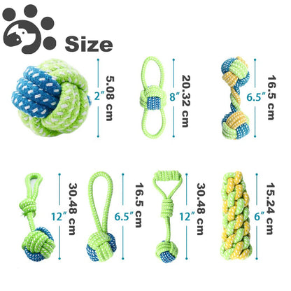 Durable Rope Chew Toy Set for Puppies and Dogs - Perfect for Tug, Toss, Chew and Dental Health