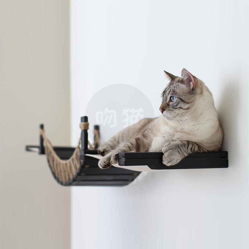 Cat Suspension Bridge - Rope and Solid Wood Ladder with Accessories