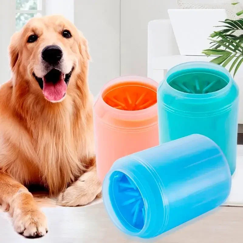 Dog Paw Cleaner Cup with Soft Silicone Combs and Portable Towel for Outdoor