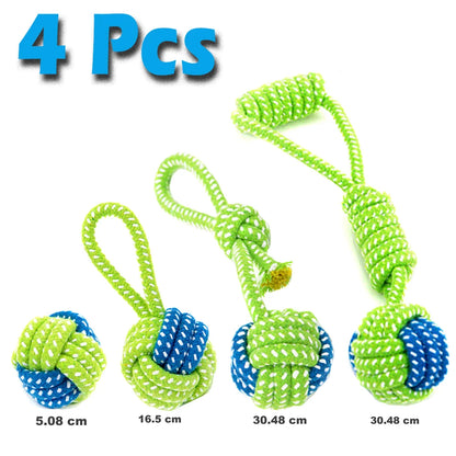 Durable Rope Chew Toy Set for Puppies and Dogs - Perfect for Tug, Toss, Chew and Dental Health