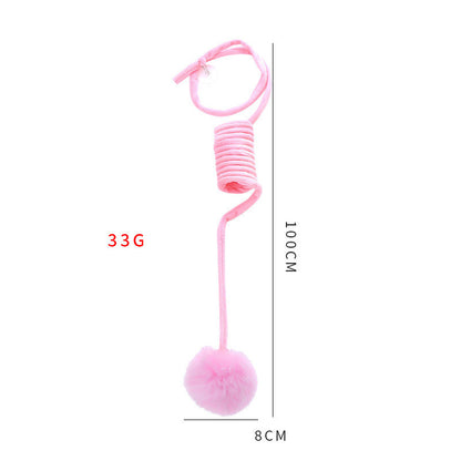 Cat Toy with Suction Cup and Rabbit Hairball on Spring