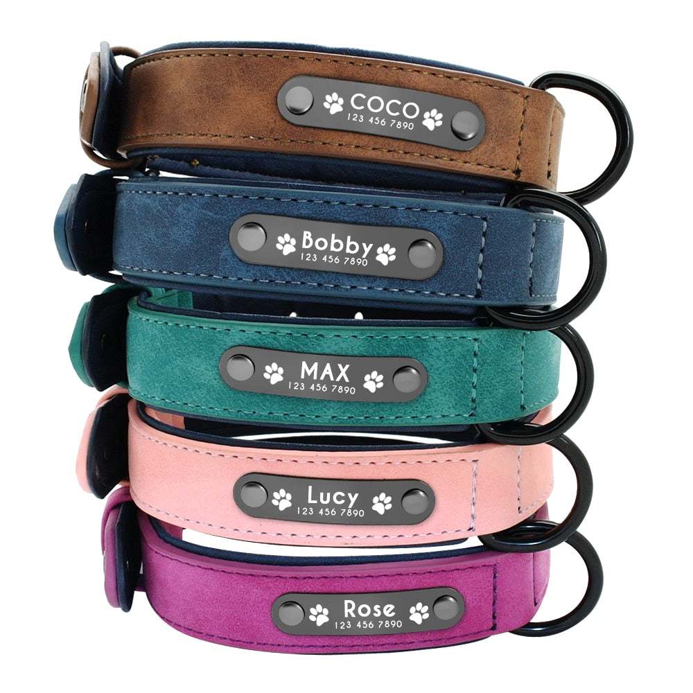 Colliers personnalisés en cuir pour chiens de toutes tailles et races