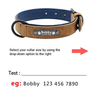 Colliers personnalisés en cuir pour chiens de toutes tailles et races - explications