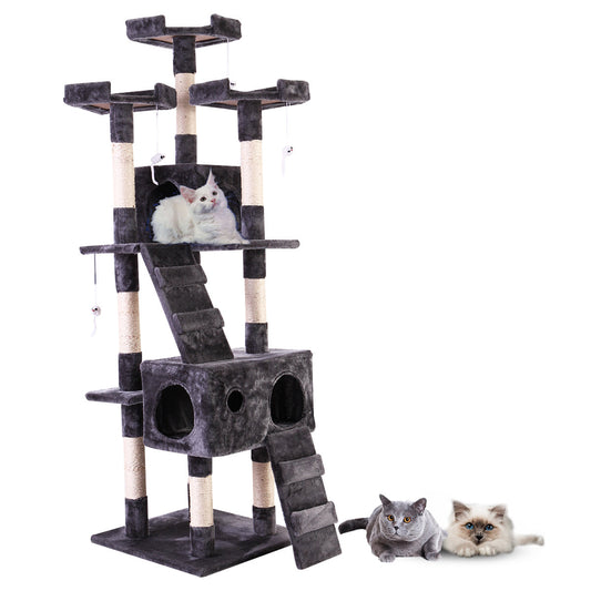 Arbre à Chat Multi-Niveaux 67'' avec Condo et Griffoirs