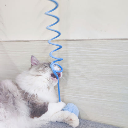 Cat Toy with Suction Cup and Rabbit Hairball on Spring