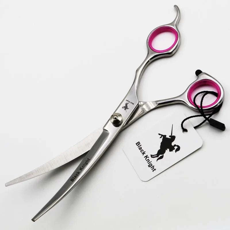 Professional Pet Grooming Scissors - 7" Curved, Salon Hairdressing Scissors