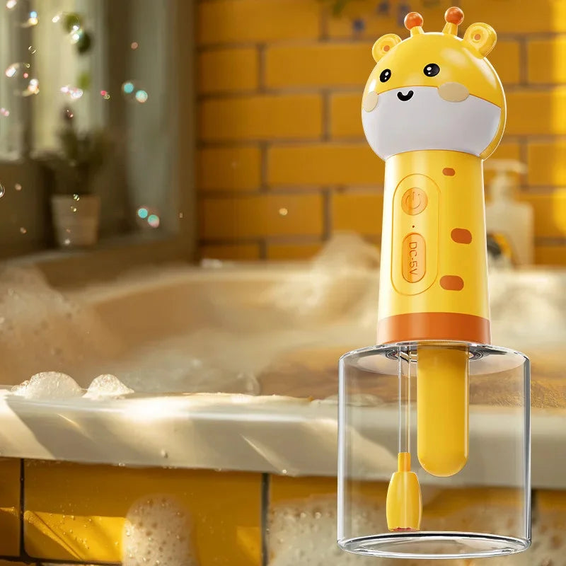 Shampoo Dispenser for Dogs and Cats Shower - Giraffe Panda - USB Automatic Foam