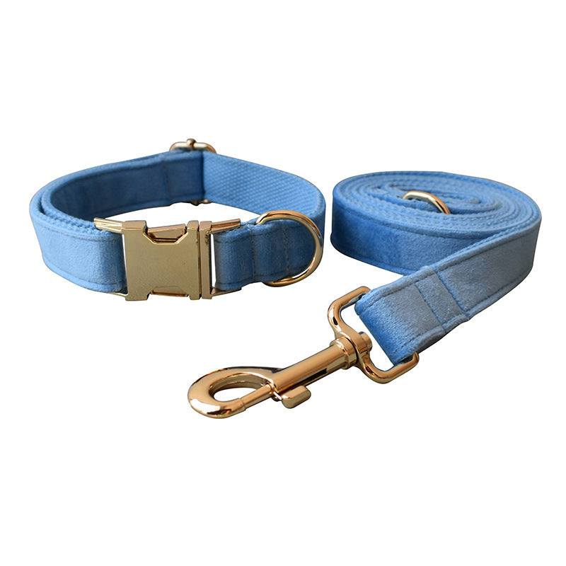 Collier en Velours Bleu pour Chiens - Élégance et Confort