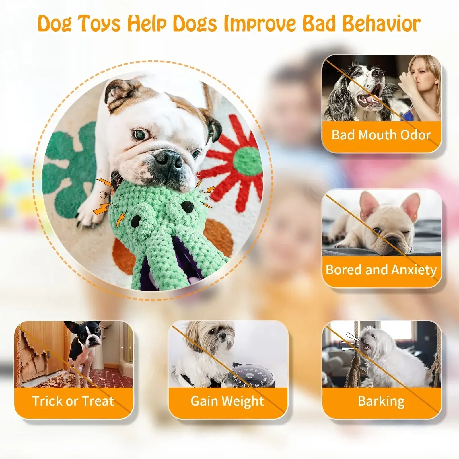 Jouet en Peluche Interactif pour Chiens et Chats | Nettoyage des Dents & Résistant aux Morsures