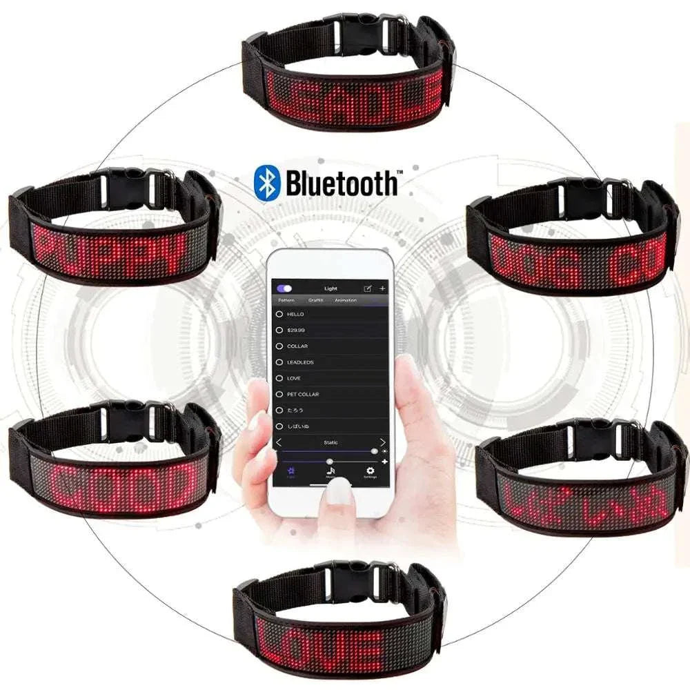 Collier LED Programmable Chien | Rouge