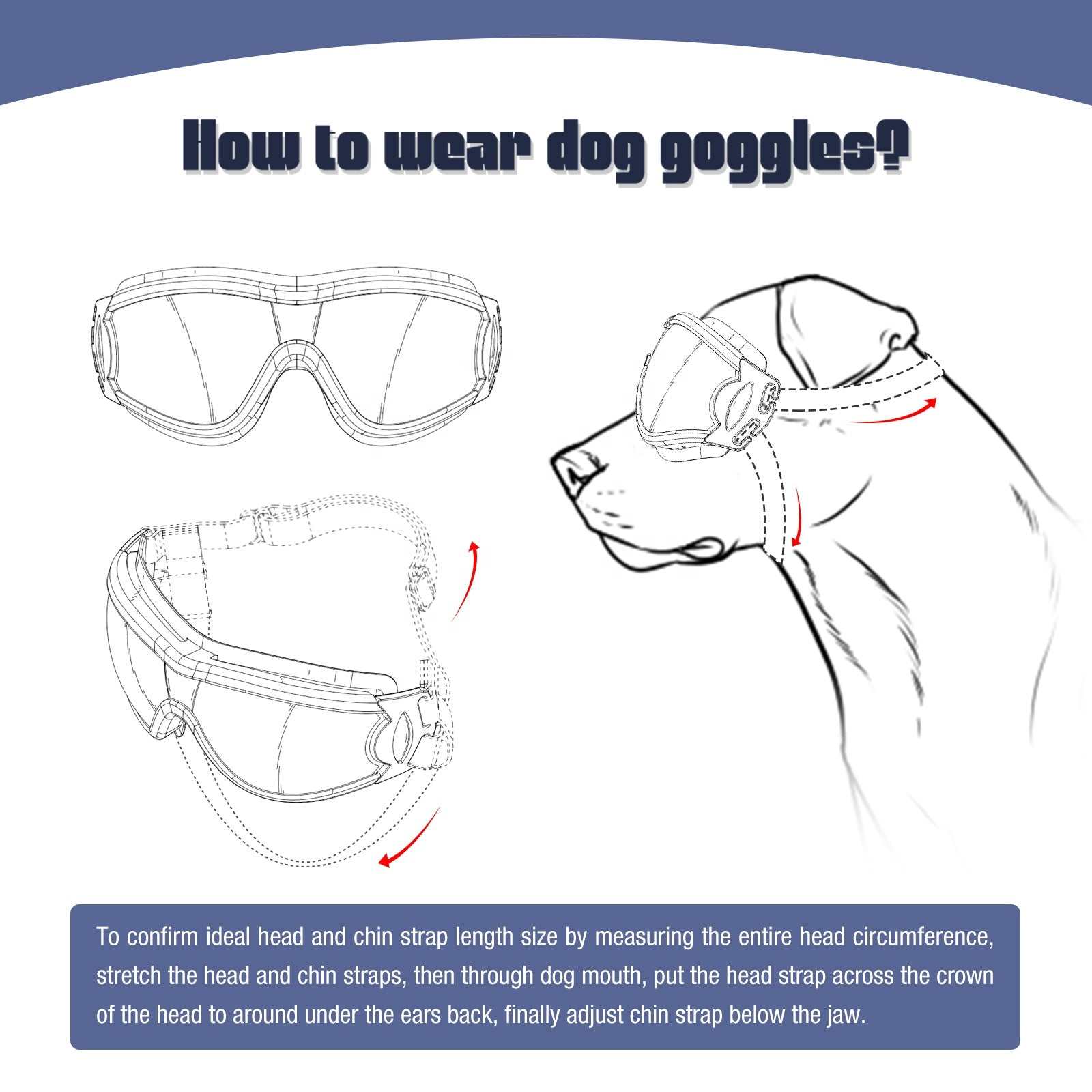 Gafas de sol UV para perros | Protección y estilo con correas ajustables