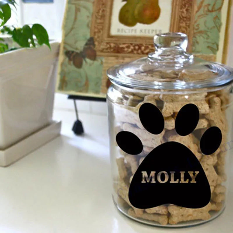 Sticker Vinyle Patte Chien | 2 Personnalisations pour vos contenants 