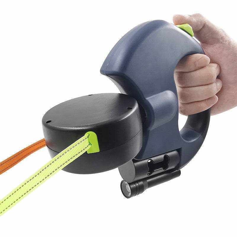 Correa retráctil automática con luz LED | Cuerda simple o doble