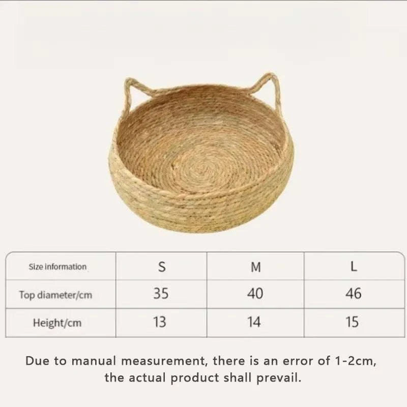 Panier en vigne tressée pour chat | Confort & chaleur toute l’année