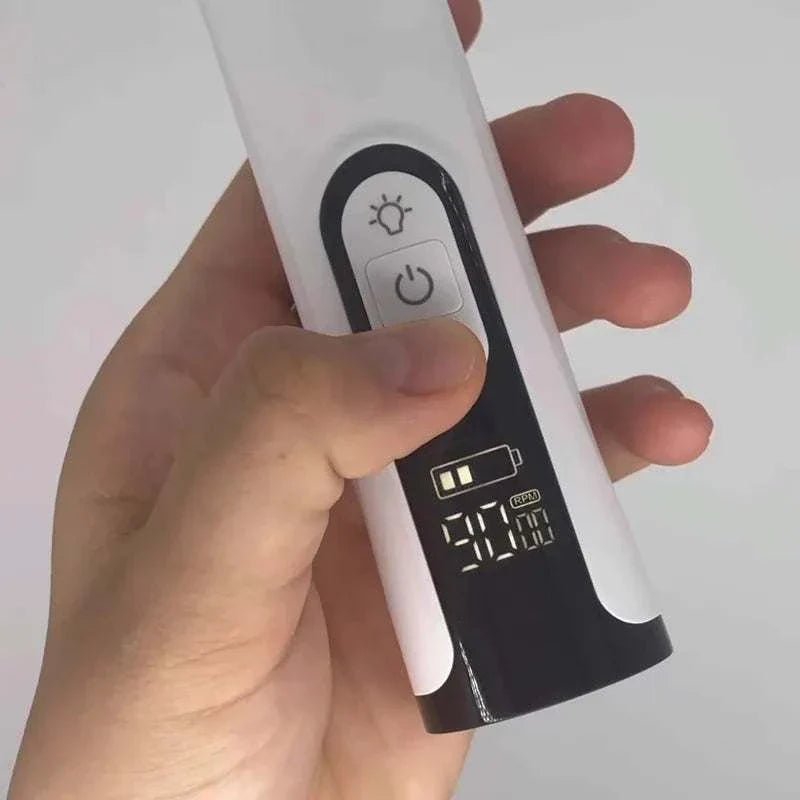 Polisseuse électrique pour griffes animaux blanc avec écran numérique et tête de meulage, pour toilettage sécurisé et silencieux de chiens et chats