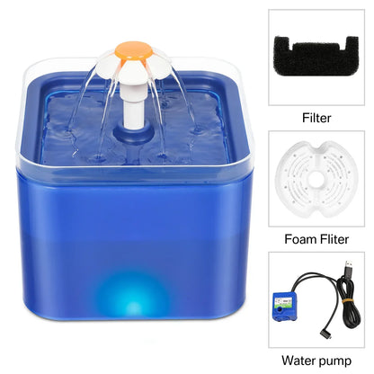 Fontaine à Eau pour Chats et Petits Chiens - 2L Ultra Silencieuse avec Éclairage LED et Distribution Automatique