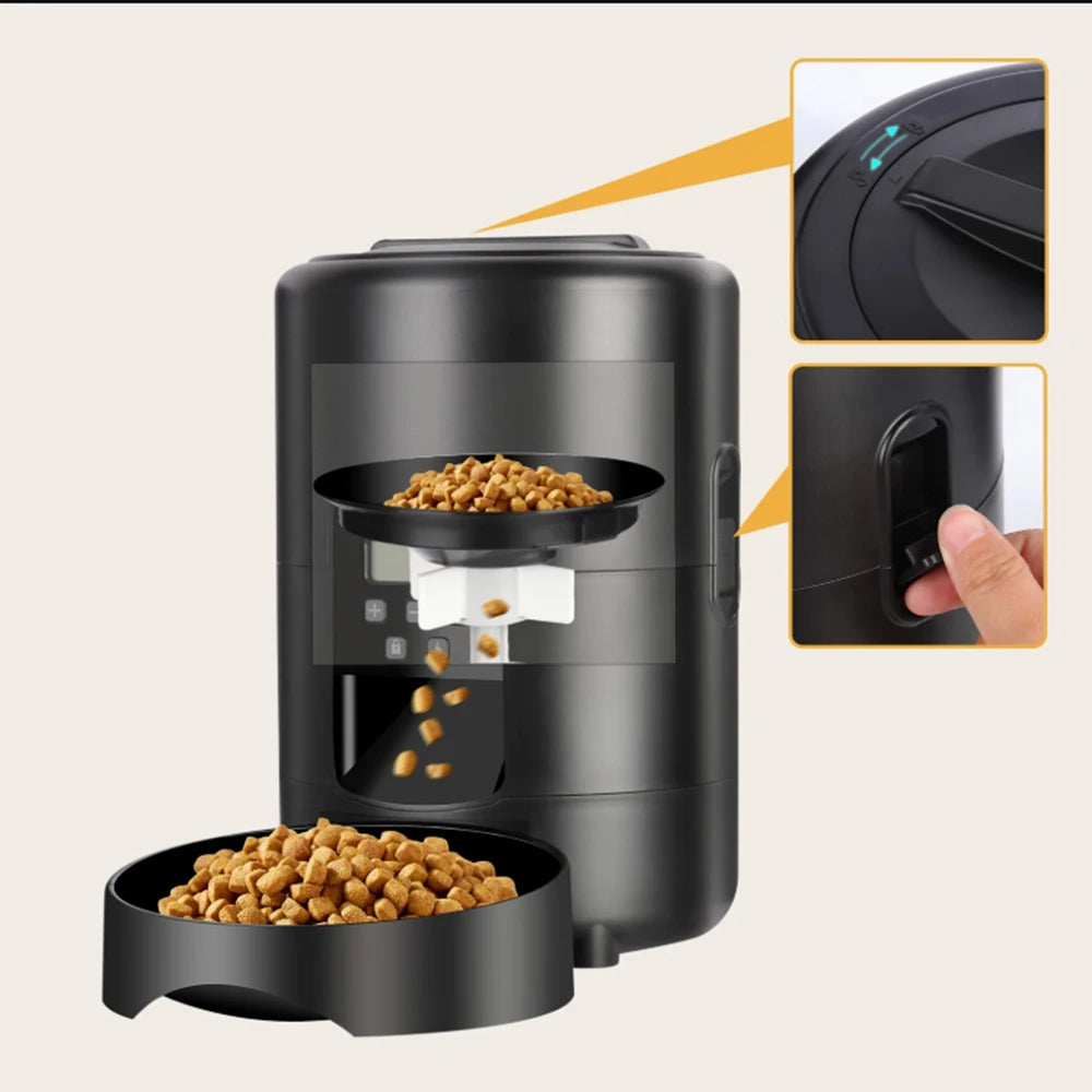 Distributeur Automatique Intelligent Petavista - Version Bouton/WiFi pour Nourriture pour Chats et Chiens