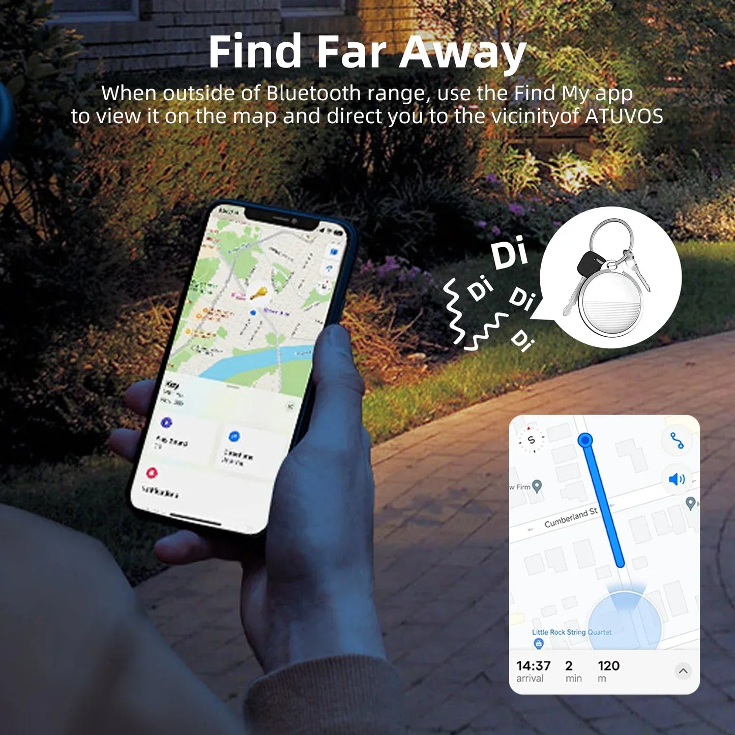 Mini Tracker GPS Intelligent - Compatible Apple iOS, Localisateur d'Enfants, Animaux, Vélo et Bagages