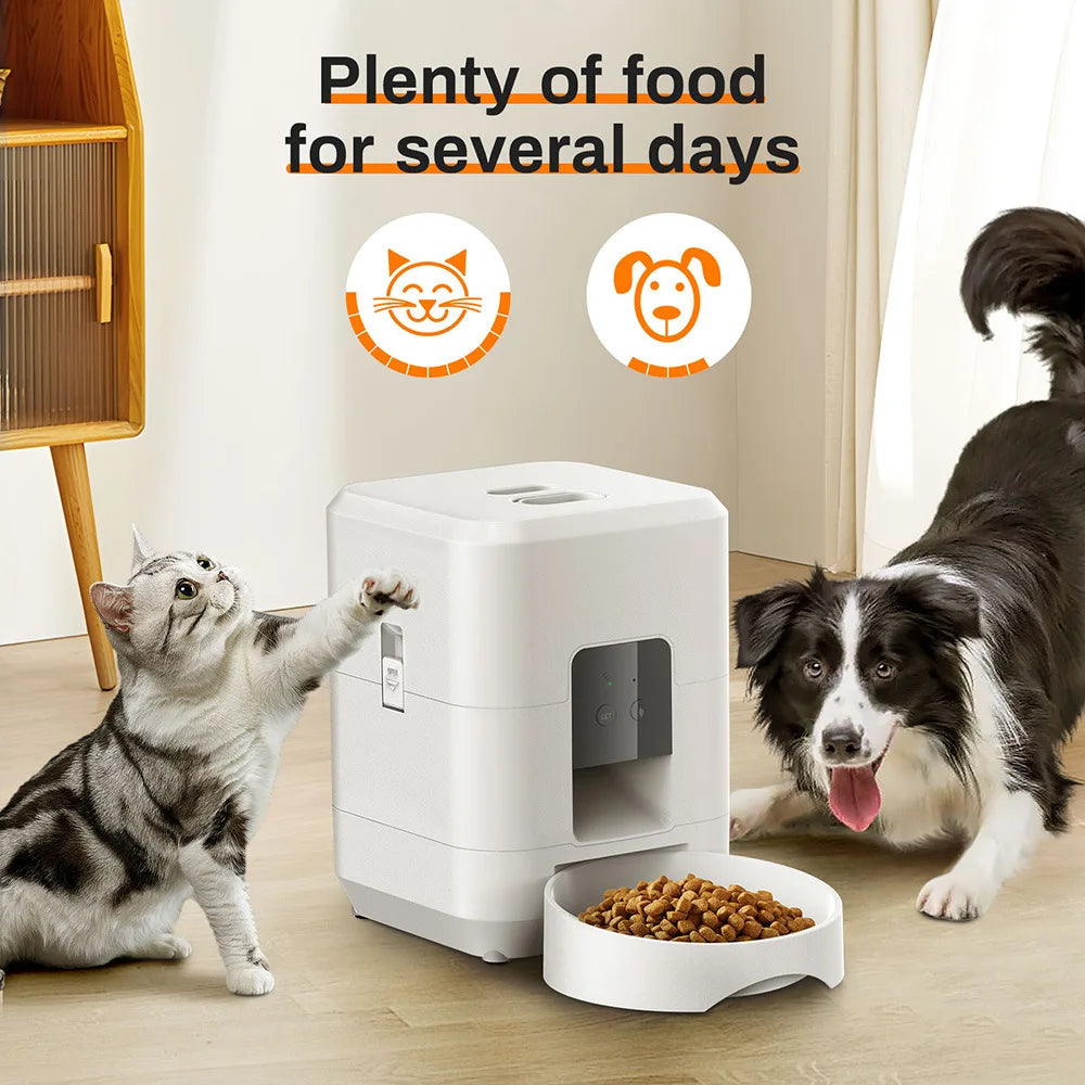 Distributeur Automatique Intelligent Petavista - Version Bouton/WiFi pour Nourriture pour Chats et Chiens