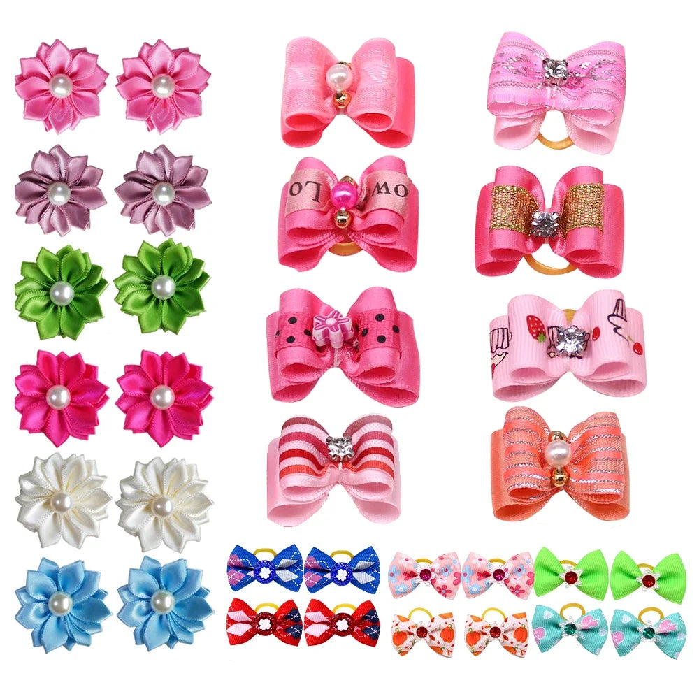 Lot de 20 Nœuds pour Chiens | Accessoires de Toilettage Élégants