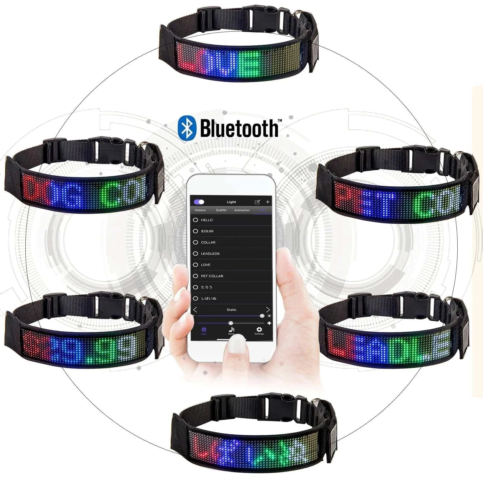 Collier LED Programmable Chien | Multicolore
