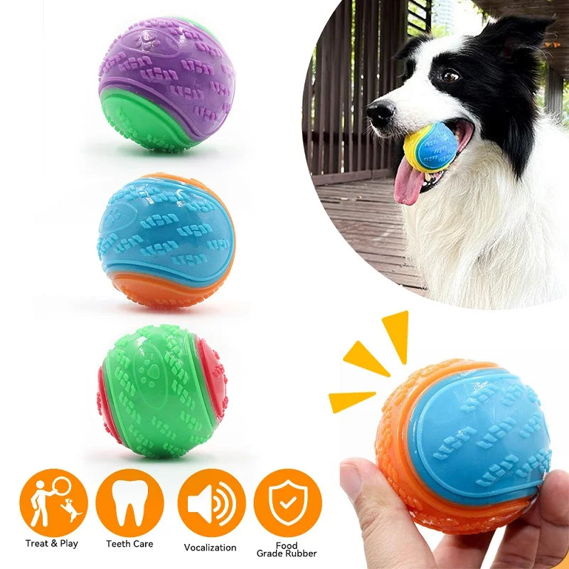 Balle mâchouillable en TPR pour chiens, nettoyage des dents, jouet interactif.