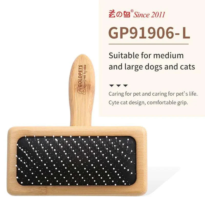 Peigne de massage Fenice grand format - parfait pour grands chiens ou chats à poil long, démêlage efficace et soin complet du pelage.