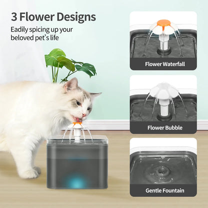 Fontaine à Eau pour Chats et Petits Chiens - 2L Ultra Silencieuse avec Éclairage LED et Distribution Automatique