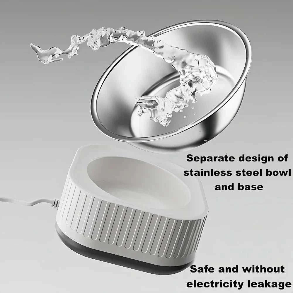 Bebedero calefactado para mascotas | Agua y comida a temperatura constante en invierno