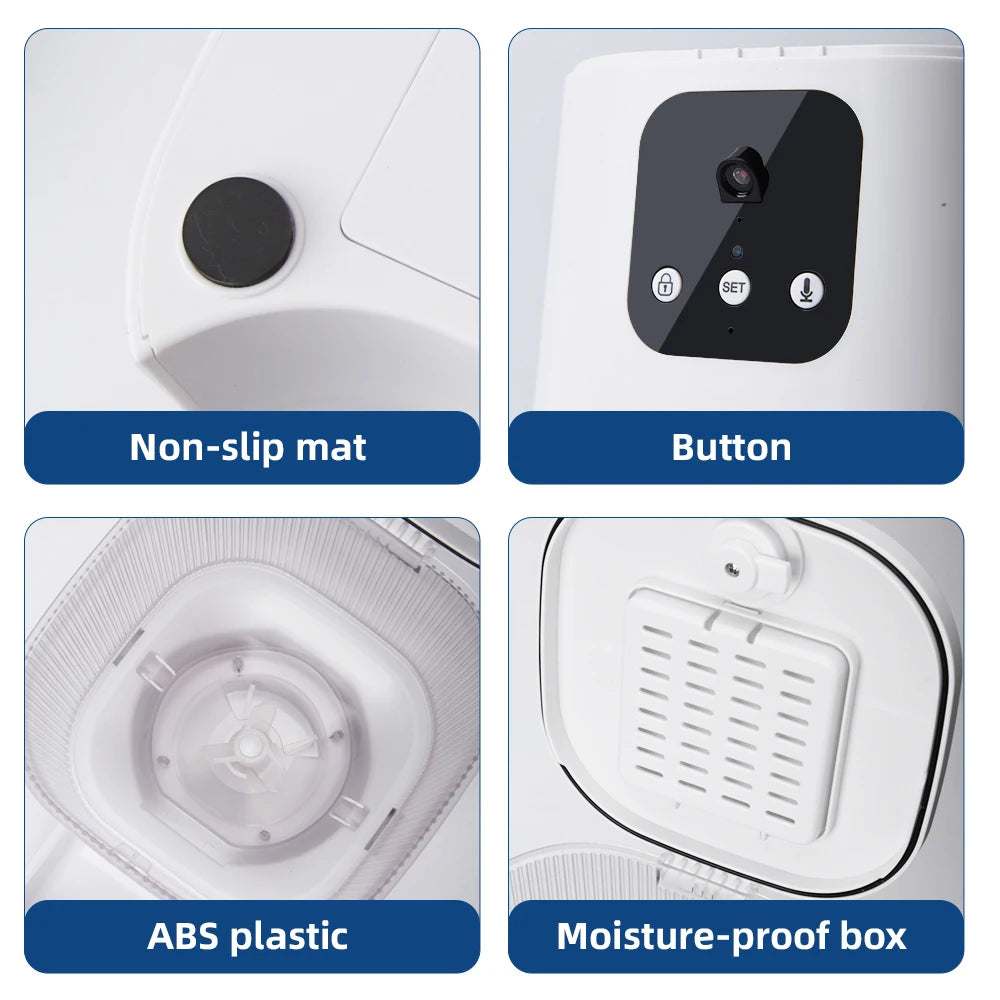 Smart Pet Feeder 3L – Caméra, WIFI et Commandes Vocales pour Chats & Chiens
