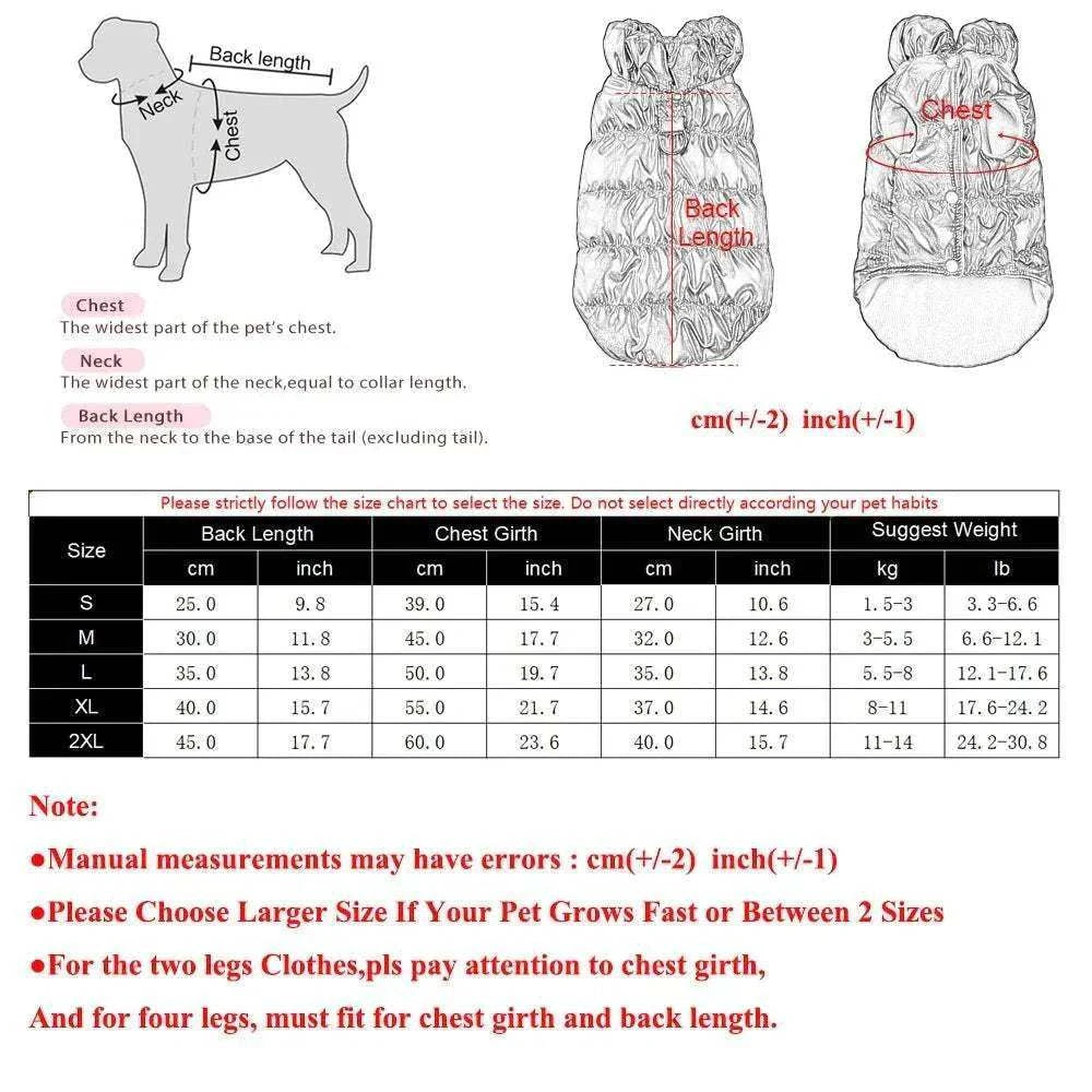 Manteau d’Hiver Imperméable pour Chien & Chat | Chaud, Coupe-Vent & Col Roulé