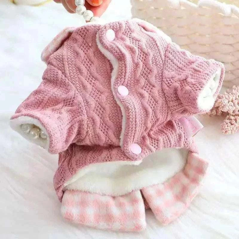 Manteau à Carreaux Chaud pour Chien | Automne & Hiver - Confort & Style