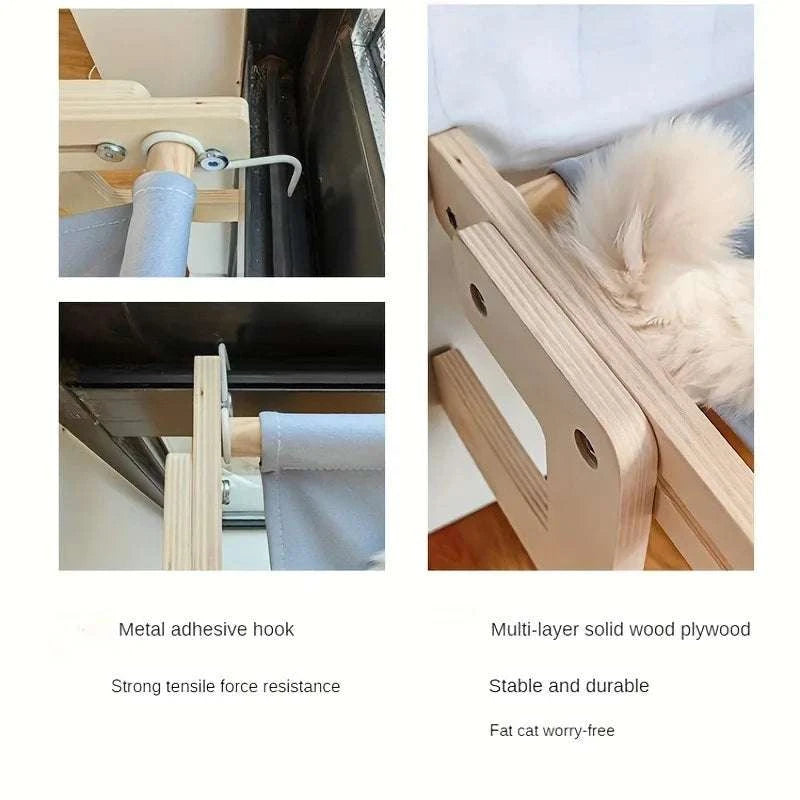 Hamaca de ventana para gatos | Cama colgante cómoda y resistente