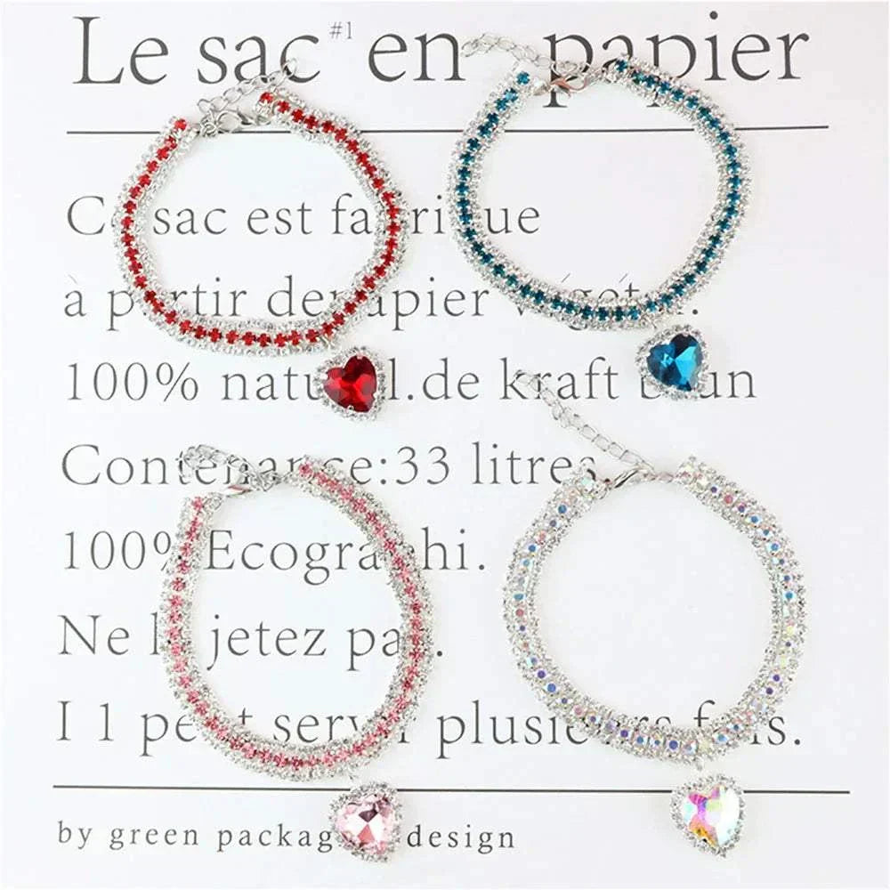 Bling Rhinestone Collar for Kittens and Puppies - Chic Accessory with Crystal Pendant