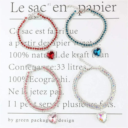 Bling Rhinestone Collar for Kittens and Puppies - Chic Accessory with Crystal Pendant
