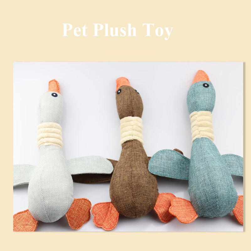 Plush Dog Toy - Squeaker Duck for Training and Teeth Cleaning