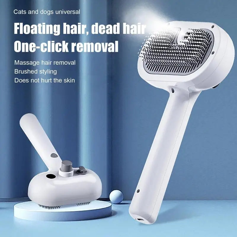 Cleansing &amp; Deshedding Brush with Spray | Easy Grooming, Hair Removed in an Instant