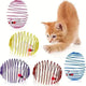 Interactive kitten toy balls with colorful springs and cage mouse designs.