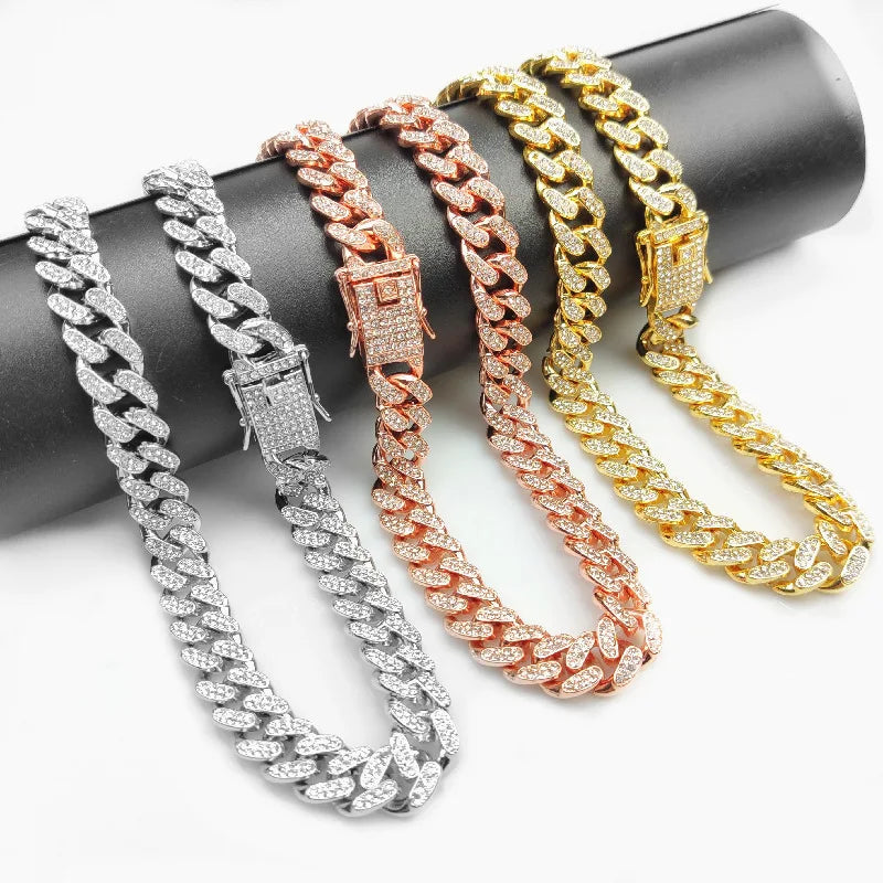 Luxury Cuban Link Collar for Cats with Rhinestones - Gold, Rose Gold, Silver Options