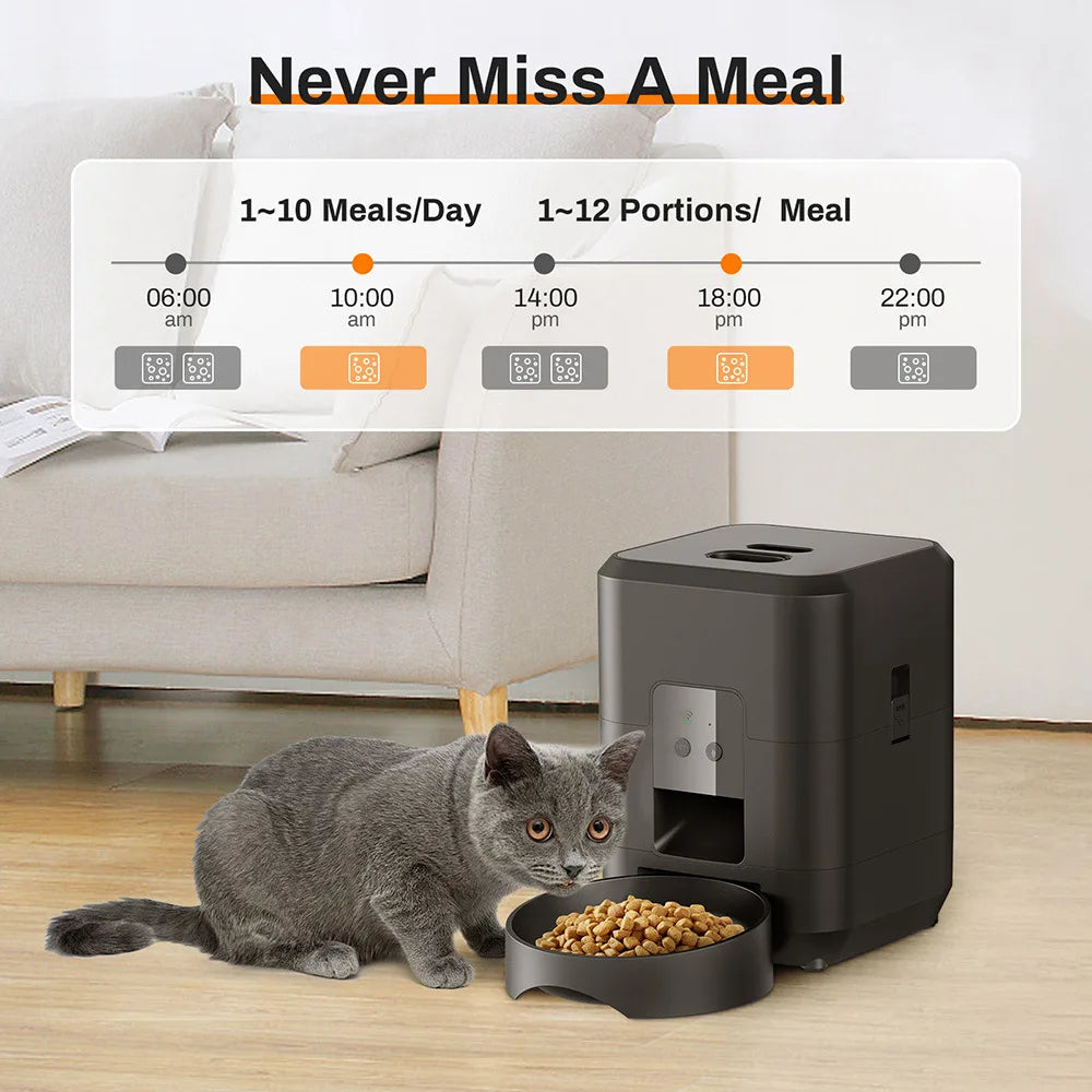 Distributeur Automatique Intelligent Petavista - Version Bouton/WiFi pour Nourriture pour Chats et Chiens