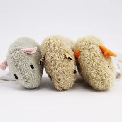 Pack of 3 Plush Mouse Toys for Cats - Durable and Interactive