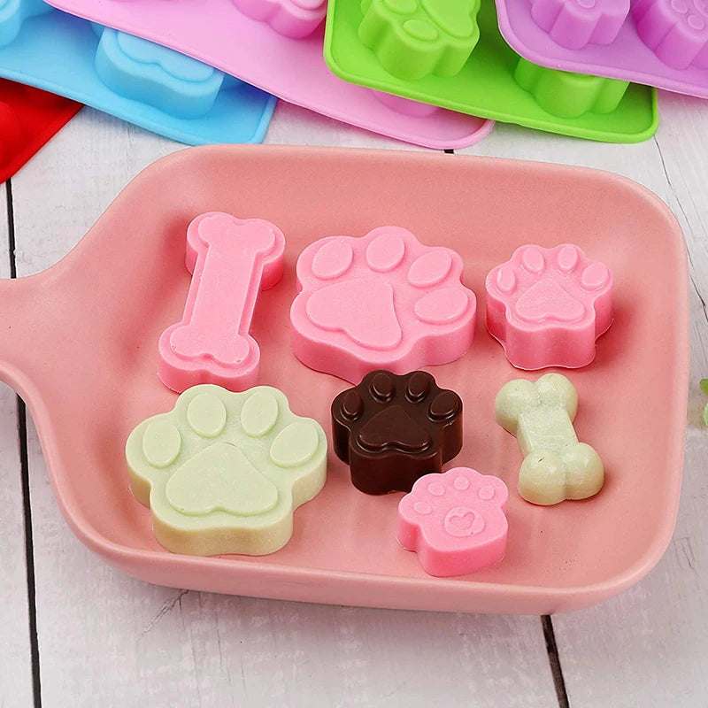 Moule en Silicone Patte et Os pour Friandises et Gâteaux
