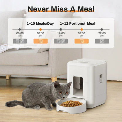 Distributeur Automatique Intelligent Petavista - Version Bouton/WiFi pour Nourriture pour Chats et Chiens